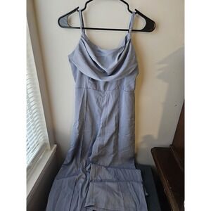 Cider Women's Cowl Neck Wide Leg Jumpsuit Medium Blue Sleeveless Periwinkle NWT
